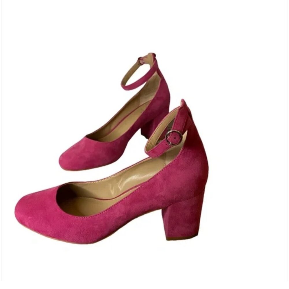 Gap Magenta Suede Mary Jane Block Heels |Night-out Formal